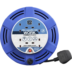 Masterplug 4 Socket 10 Metre Extension Cable Reel - Blue | MCT1010/4BL-MP