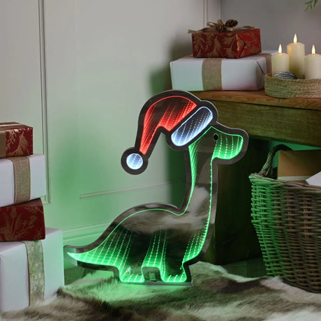 Festive Dinosaur Infinity Light - 60cm | P060145
