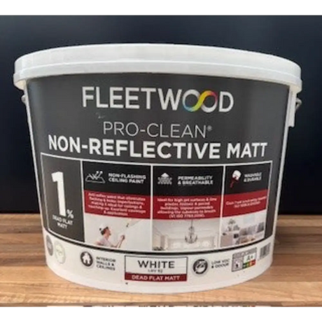Fleetwood Pro-Clean Non-Reflective Matt 10 Litre - White | PCM10BW