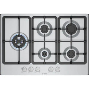 Bosch 75cm Series 4 Gas Hob - Stainless Steel | PGM7B5K90