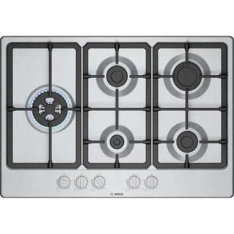 Bosch 75cm Series 4 Gas Hob - Stainless Steel | PGM7B5K90