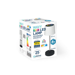 White lamp package with black base on a white background