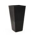 Tierra Verde Sonata tall square garden planter in slate grey with tapered sides, 70cm height, isolated on white background