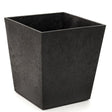 Tierra Verde Sonata slate grey square garden planter 33cm with textured finish shown on white background