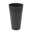 Tierra Verde Concerto slate grey round garden planter pot 55cm tall with textured finish on white background
