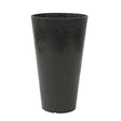 Tierra Verde Concerto slate grey round garden planter 66cm tall with textured finish on white background
