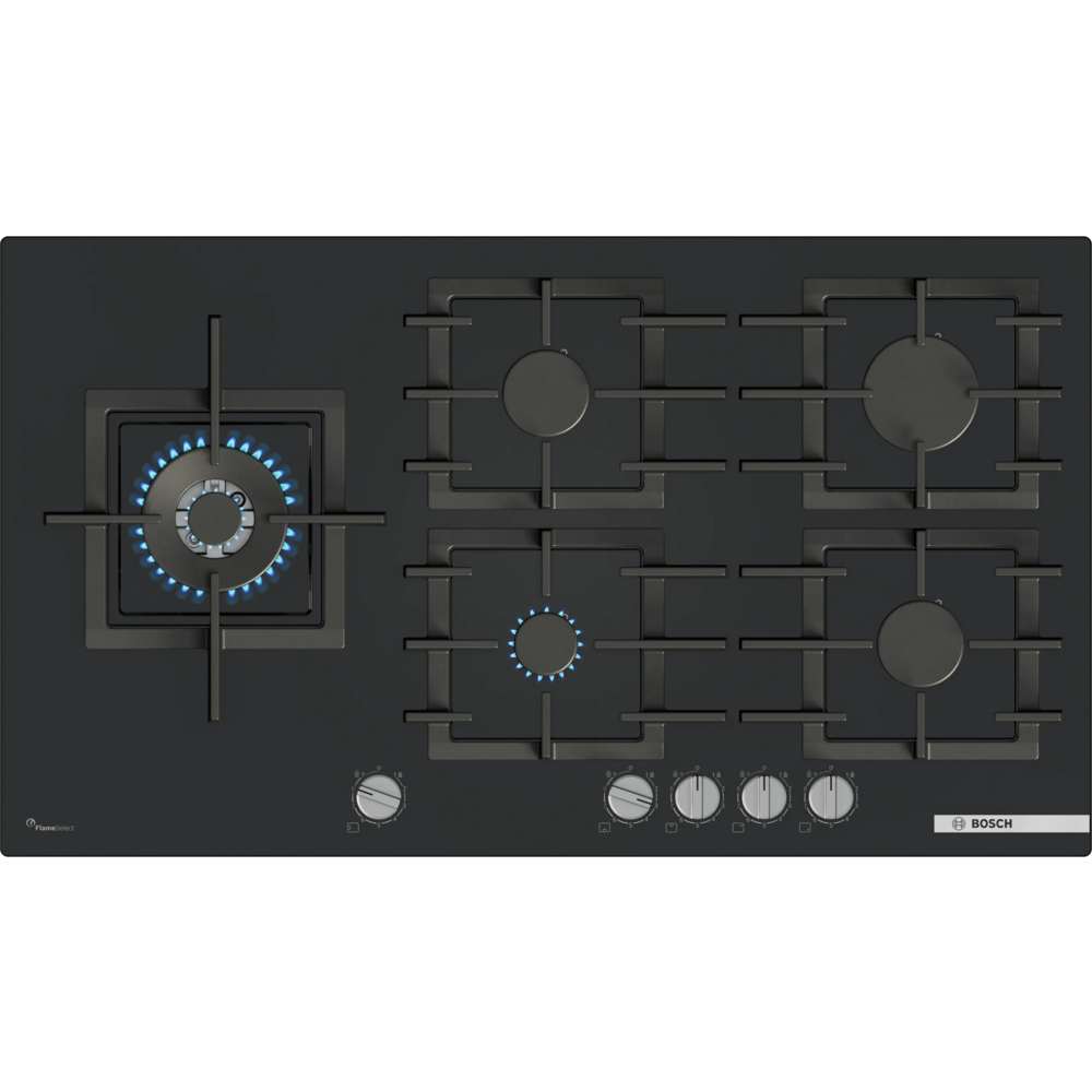 Bosch Series 6 90cm Gas on Glass Hob - Black | PPM9A6I40