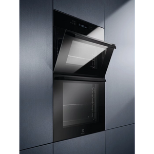 Electrolux Built-In Double Oven and Grill with 3D Hot Air - Black | KDFCC00K