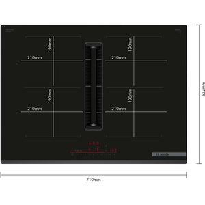 Bosch Series 6 70cm Induction Vented Hob - Black | PVQ731H26E