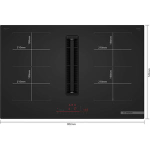 Bosch Series 6 80cm Induction Vented Hob - Black | PVQ81AH26E