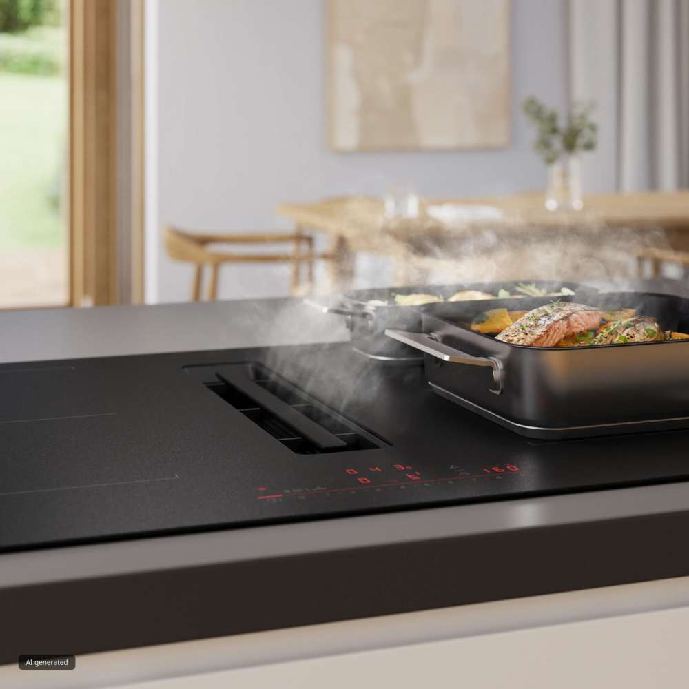 Bosch Series 6 80cm Induction Vented Hob - Black | PVQ81AH26E