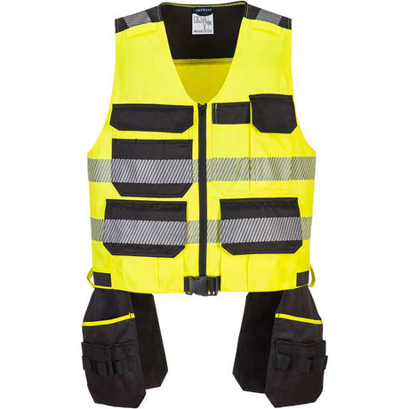Portwest PW308 - PW3 Hi-Vis Class 1 Tool Vest - Yellow/Black - Large | PW308YBRL