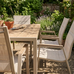 Palermo 6 Seater Rectangular Steel Garden Furniture Dining Set | EA11523