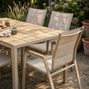 Palermo 6 Seater Rectangular Steel Garden Furniture Dining Set | EA11523