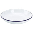 Falcon 24cm white enamel rice and pasta dish with navy blue rim, shallow bowl design shown against white background