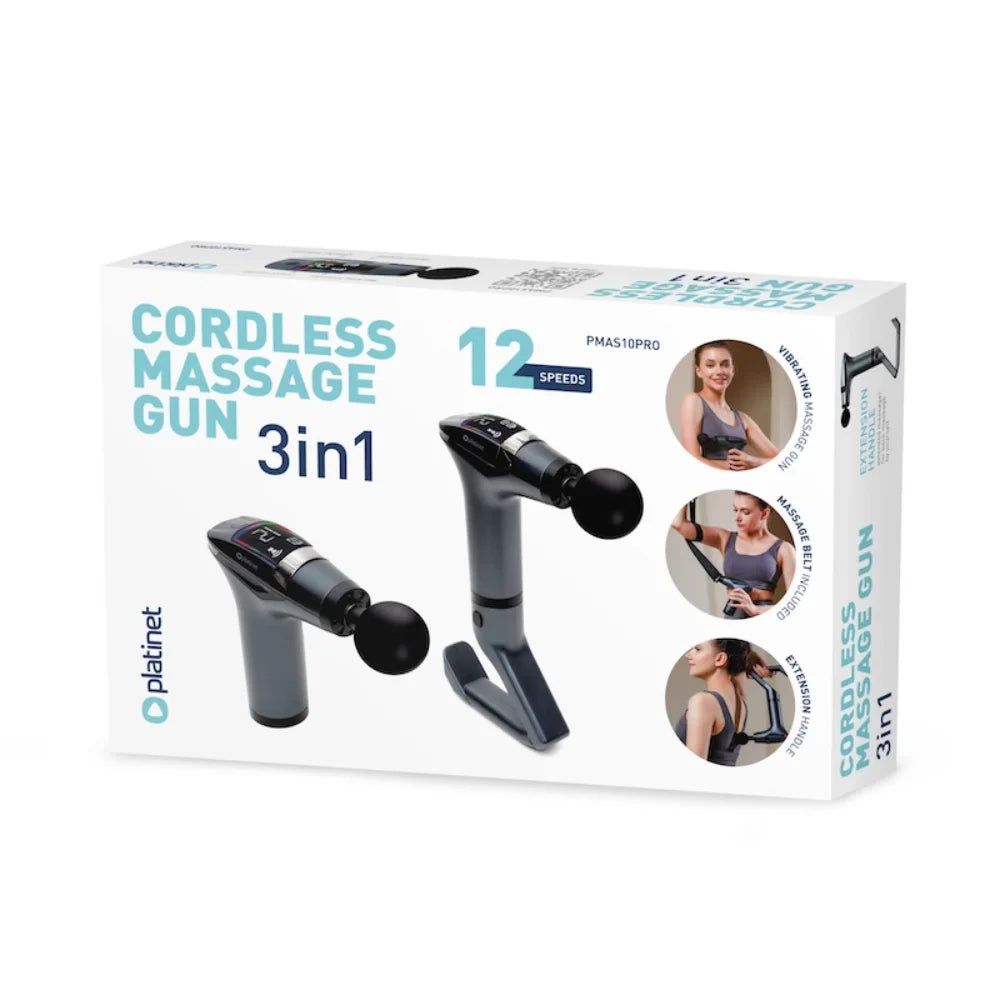 Platinet Professional Massage Gun with 4 Massage Tips 15000mAh | 459747