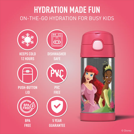 Thermos Disney Princess Funtainer Bottle 355ml - Pink | 200547
