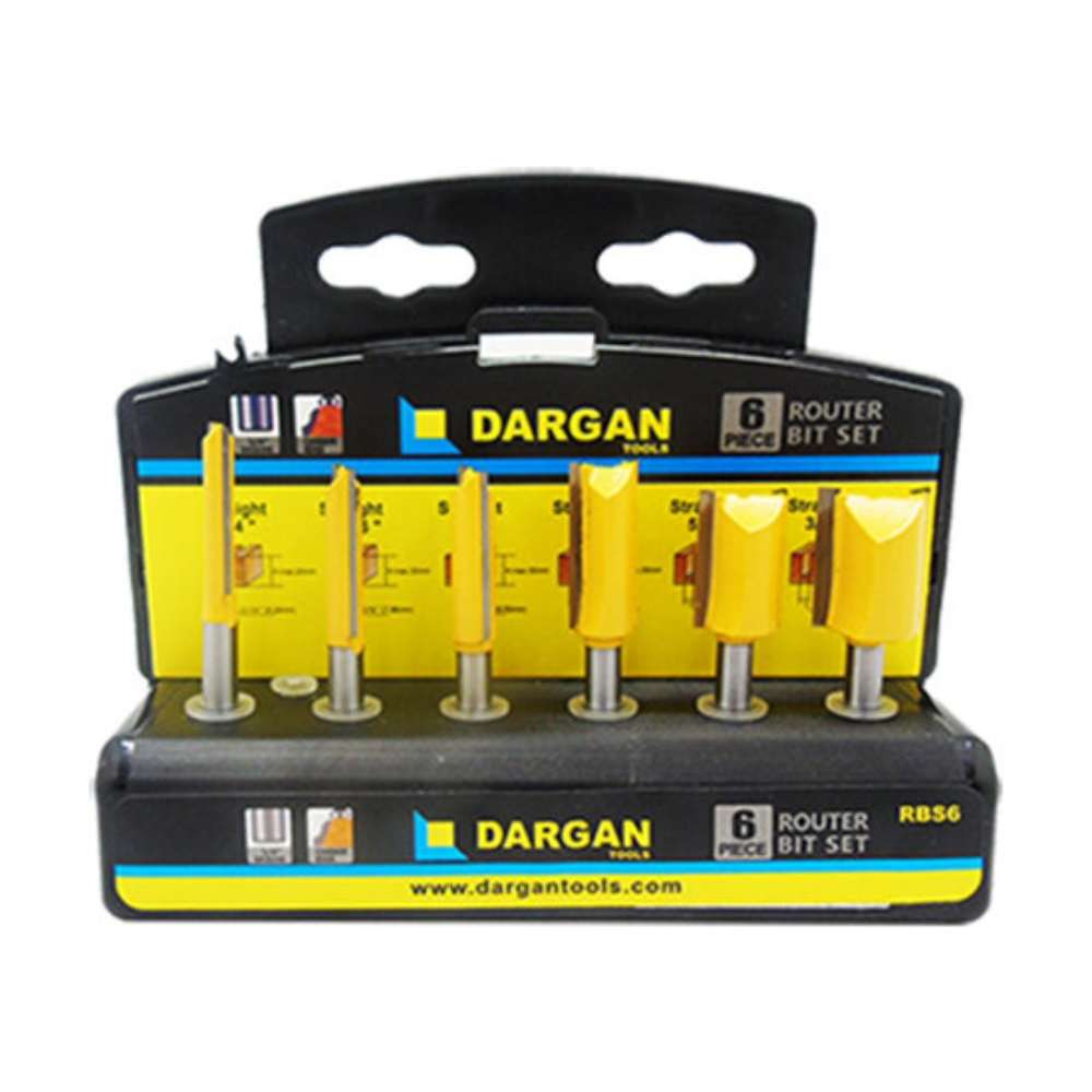Dargan Router Bit Set 6 Piece 1/4 to 3/4IN Carbide Tip | RBS6