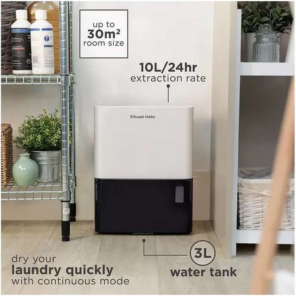 Russell Hobbs 10 Litre Dehumidifier - White | RHDH1001