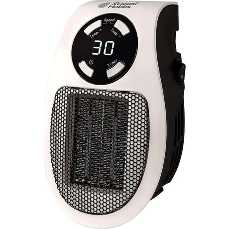 Russell Hobbs 500W Ceramic Plug Heater - White / Black | RHPH2001