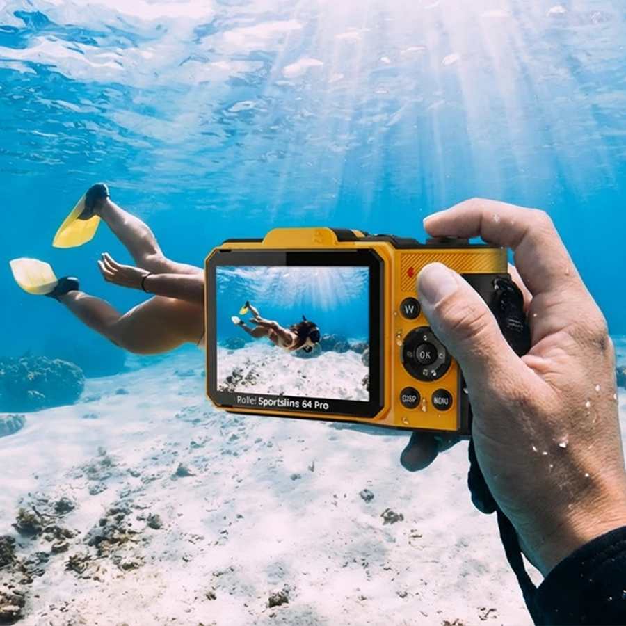 Rollei Sportsline 64 Pro Digital Camera Waterproof 5k Video - Yellow | 18066