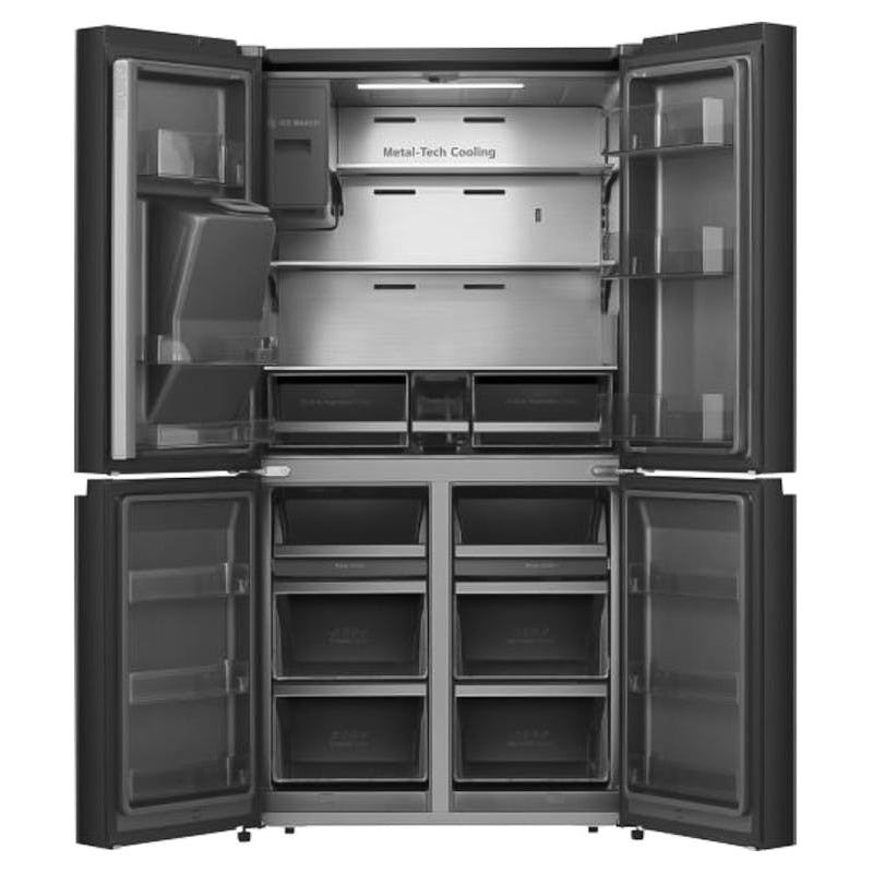 Hisense 584L 4 Door American Style Fridge Freezer Non Plumbed - Black | RQ760N4SBFE