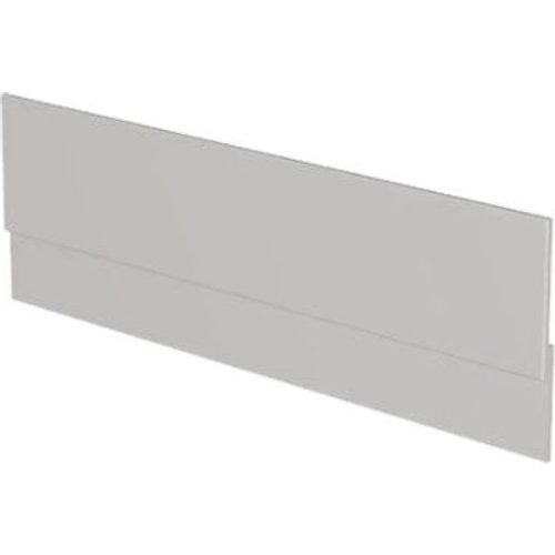MDF bath side panel with integral plinth in stone grey, 1700mm length, shown in isometric view against white background