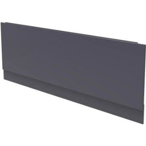 MDF bath side panel with integral plinth in midnight grey finish, 1700mm length, shown in perspective view against white background