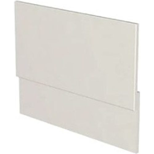 MDF bath end panel with integrated plinth in white finish, 700mm width, shown at angle against white background