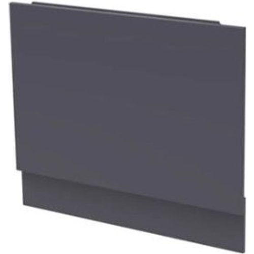 MDF bath end panel with integral plinth in midnight grey finish, 700mm width, shown in isometric view against white background