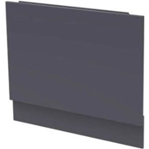 MDF bath end panel with integral plinth in midnight grey finish, 700mm width, shown in isometric view against white background