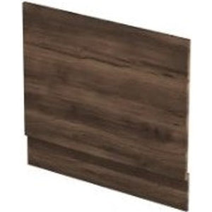 MDF bath end panel with plinth in Calabrian Walnut finish 700mm wide angled product view