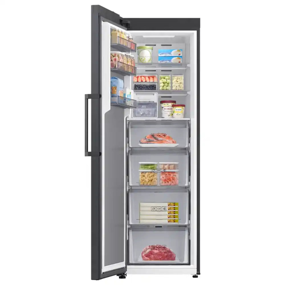 Samsung SpaceMax 185.8cm Upright Tall Freezer No Frost - Gentle Black | RZ70H32HEFEU