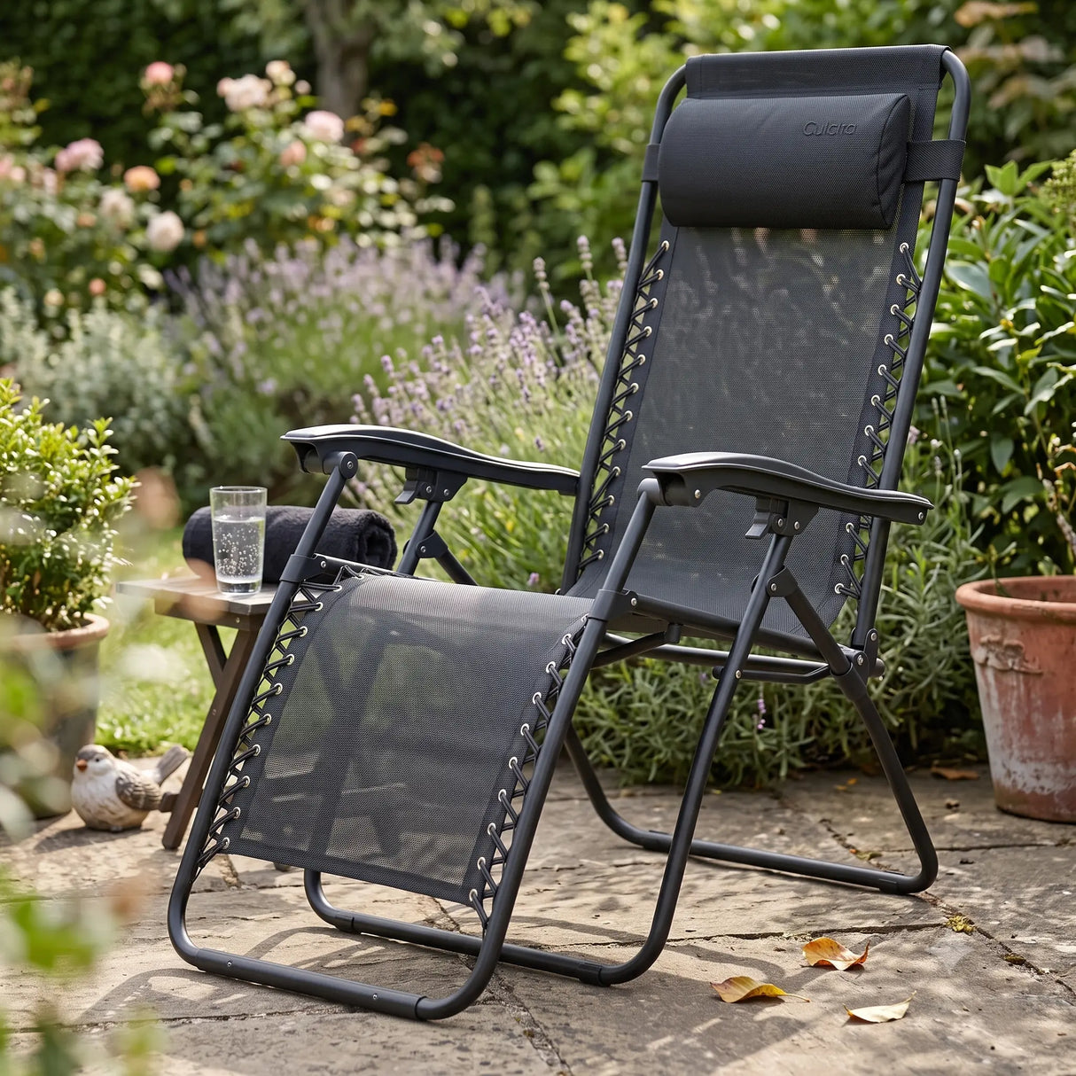 Culcita Zero Gravity Recliner Relaxer Chair - Black (Sun Lounger)
