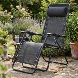 Culcita Zero Gravity Recliner Relaxer Chair - Black (Sun Lounger)
