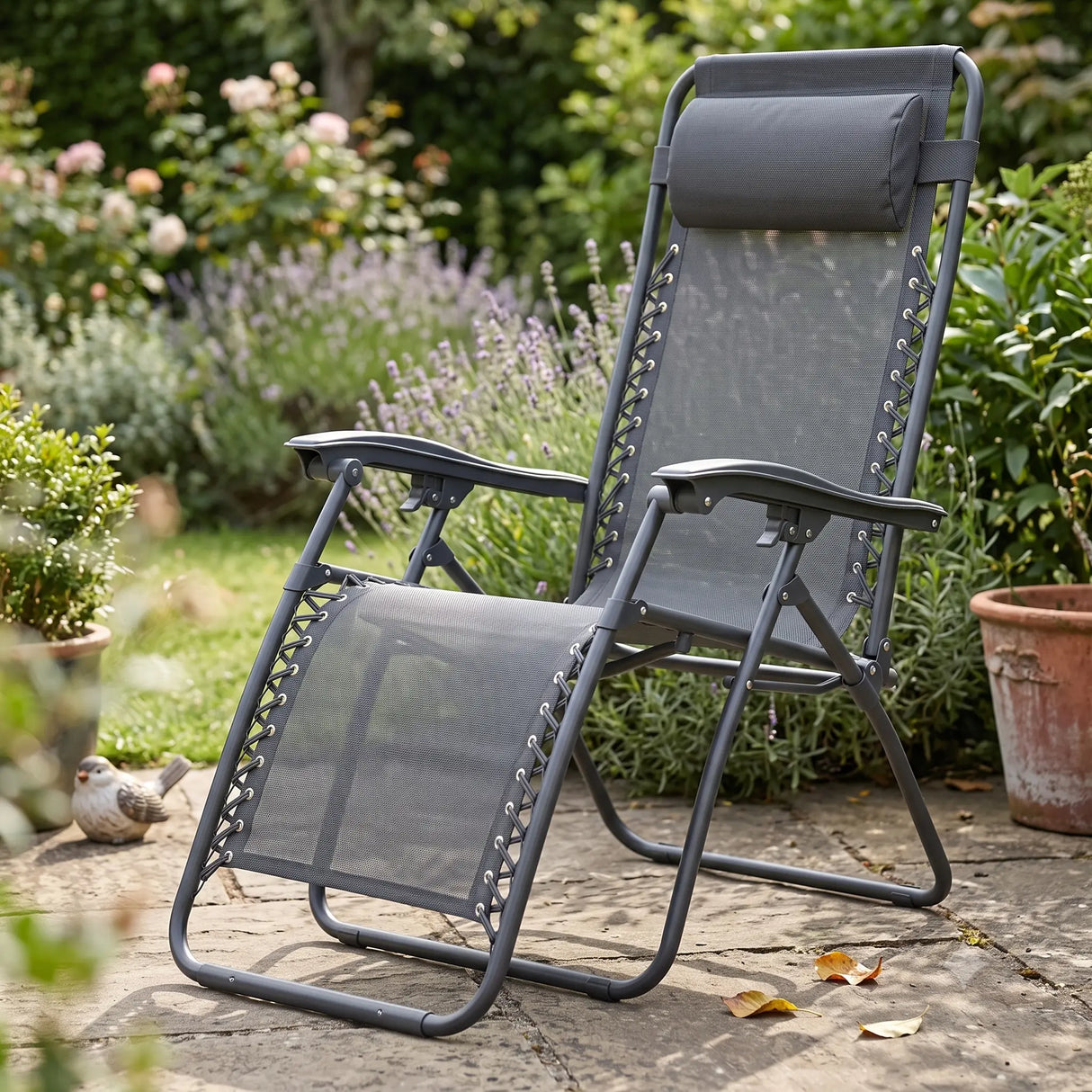Culcita Zero Gravity Recliner Relaxer Chair - Charcoal Grey (Sun Lounger)