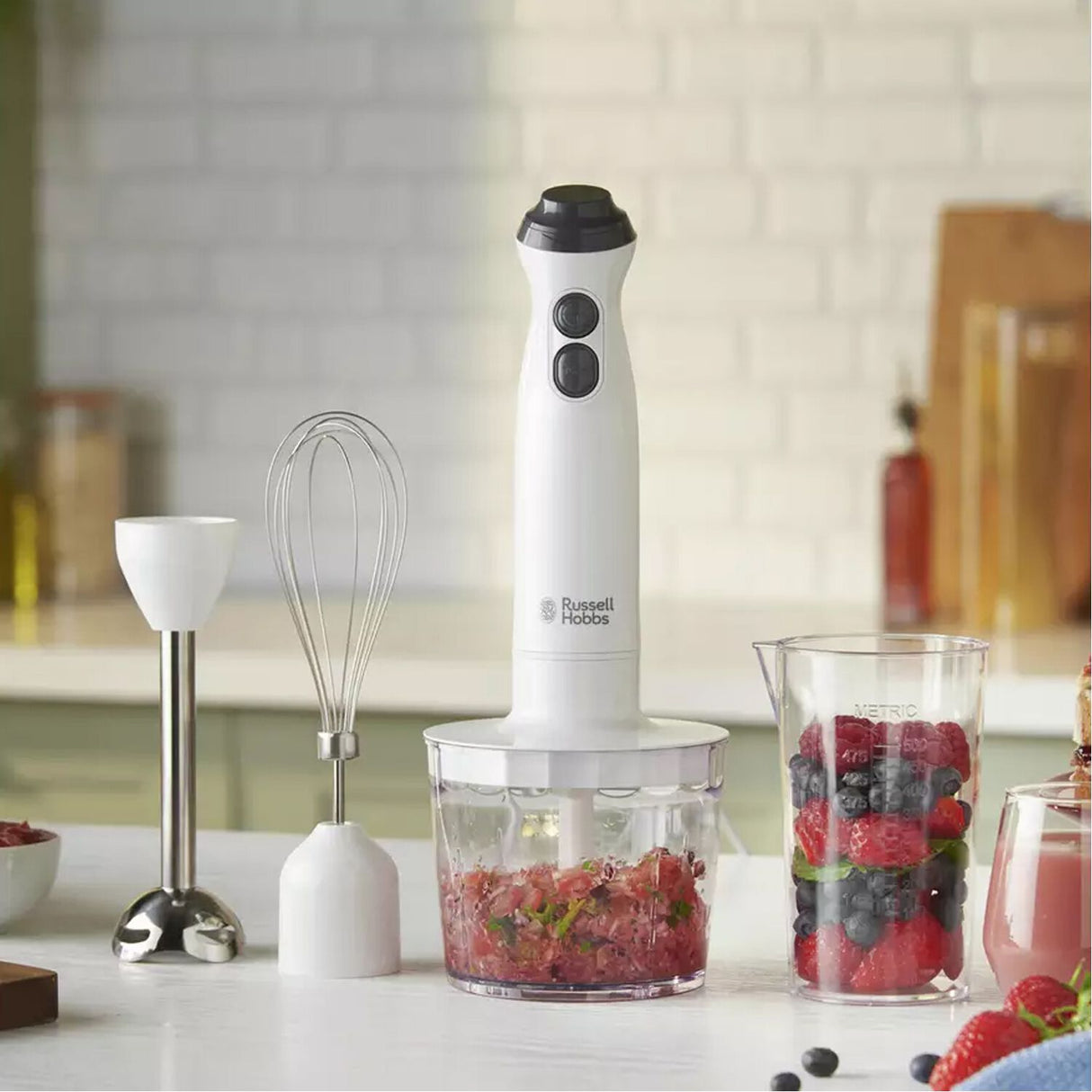 Russell Hobbs Go Create 3 in 1 Electric Hand Blender - White | 27560
