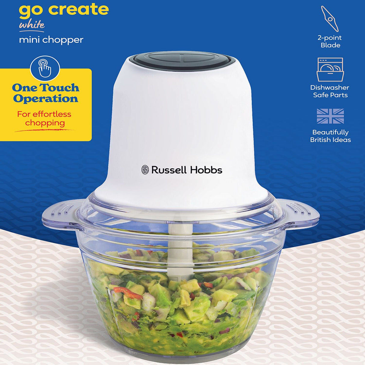Russell Hobbs Go Create Mini Chopper - White | 27540