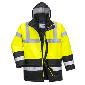 Portwest Hi-Vis Contrast Winter Traffic Jacket - XL - Yellow/Black | S466YBRXL