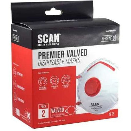 Scan Moulded Disposable Valved Masks FFP3 (Pack 2) | SCAPPEP3MVD