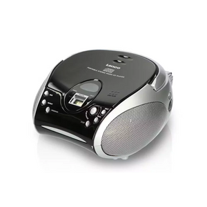 Lenco Portable FM Radio, CD and Cassette Player - Black / Silver | SCD-24BLK/SILVER