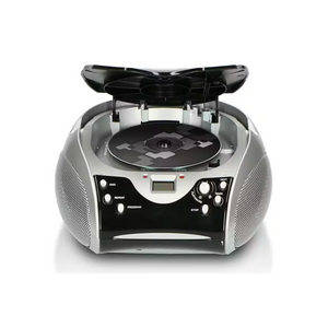 Lenco Portable FM Radio, CD and Cassette Player - Black / Silver | SCD-24BLK/SILVER