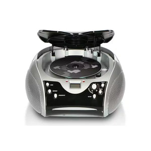 Lenco Portable Compact FM Radio, CD and Cassette Player - Black / Silver