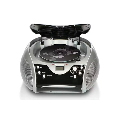 Lenco Portable Compact FM Radio, CD and Cassette Player - Black / Silver