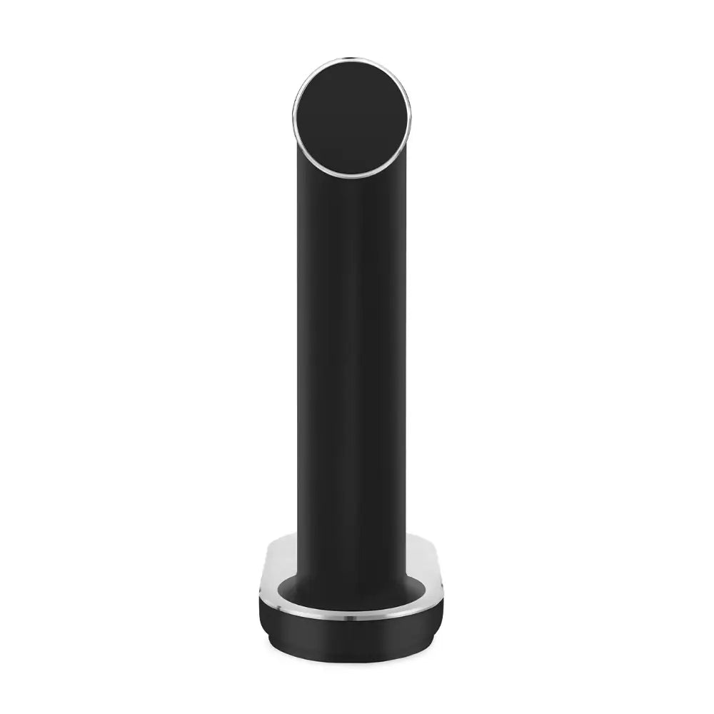 Smeg Sparkling Water Soda Marker in matte black with cylindrical body and circular top dispenser on round base