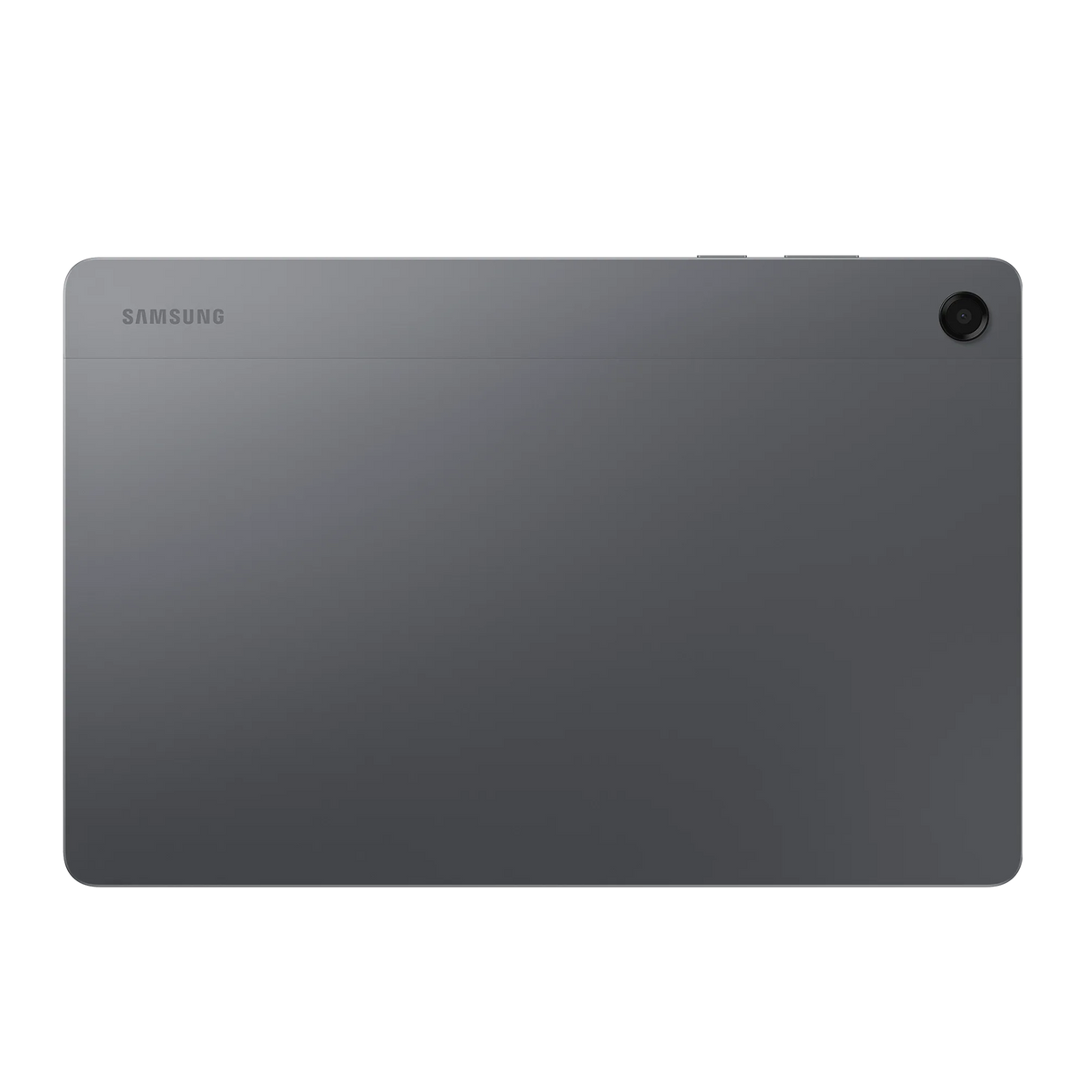 Samsung Galaxy Tab A11+ 11 inch 5G tablet in grey showing rear back panel with camera and Samsung branding