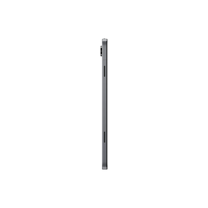 Samsung Galaxy Tab A11+ 11 inch 5G tablet in grey, shown from the side profile displaying the slim design and volume controls