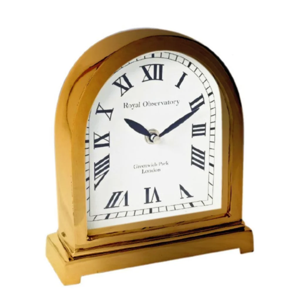Tara Lane Arch Top Mantel / Deask Clock 20cm - Vintage Gold – Heavins