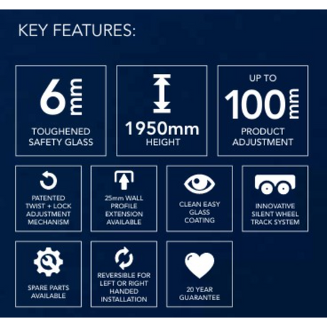 SLIMLINE CAPELLA Bifold Shower Door | Chrome | 700mm to 1200mm