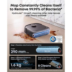 Eufy E35 Omni Robot Vac Vacuum Cleaner and Mop - Black | T210MV11